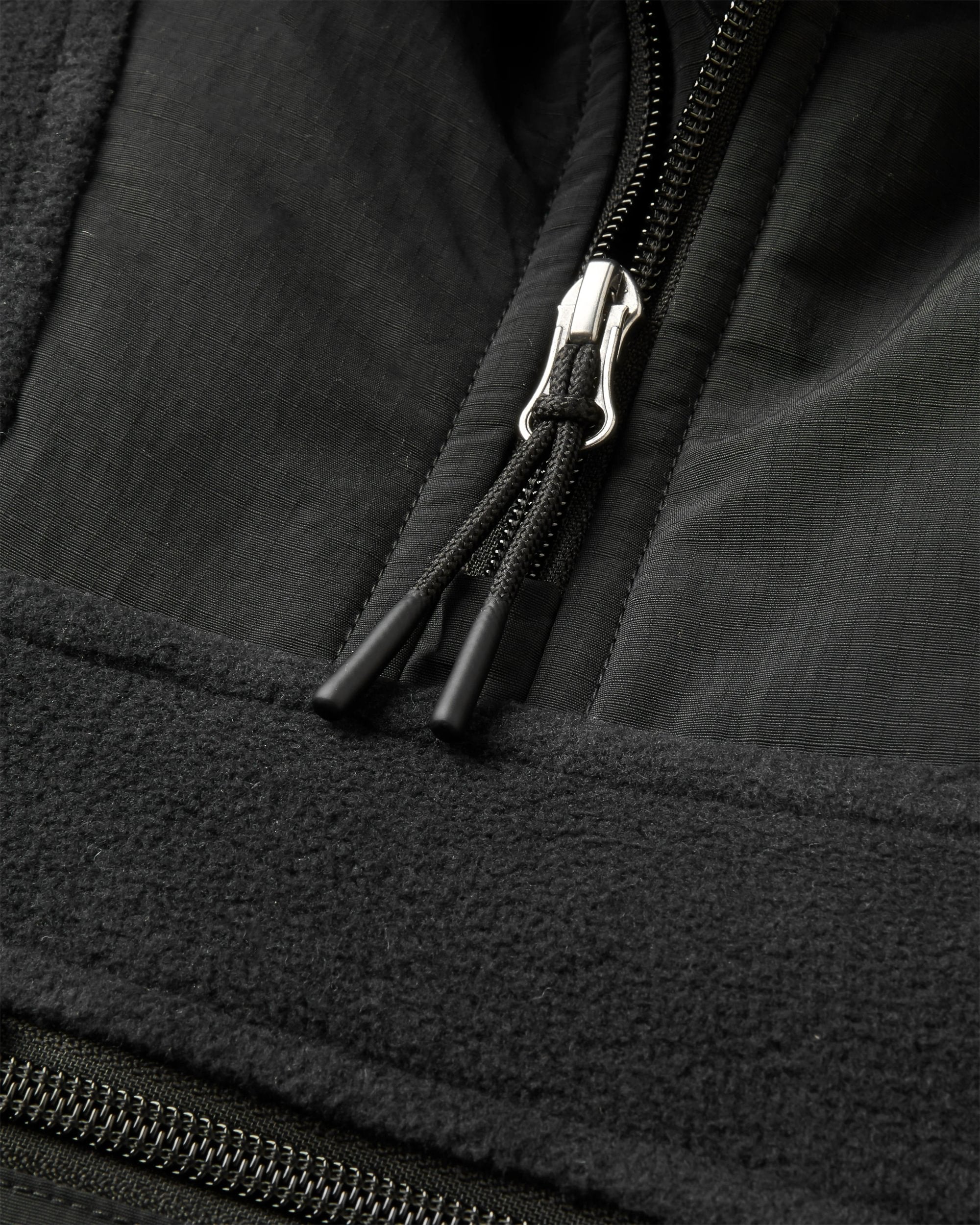 Alexander Hooded Polartec® Fleece - Black - Flatlay