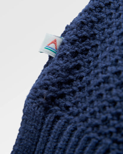 Cove Organic Cotton Knitted Jumper - Rich Navy - Flatlay