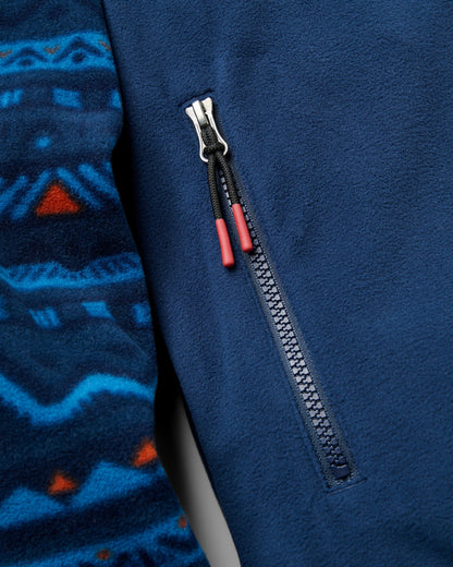 Set Off Polartec® 1/4 Zip Fleece - Mountain Geo Rich Navy - Flatlay