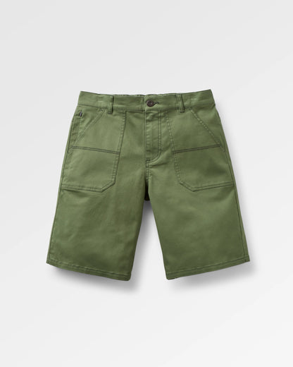 Lani Organic Twill Long Short - Wild Green - Flatlay