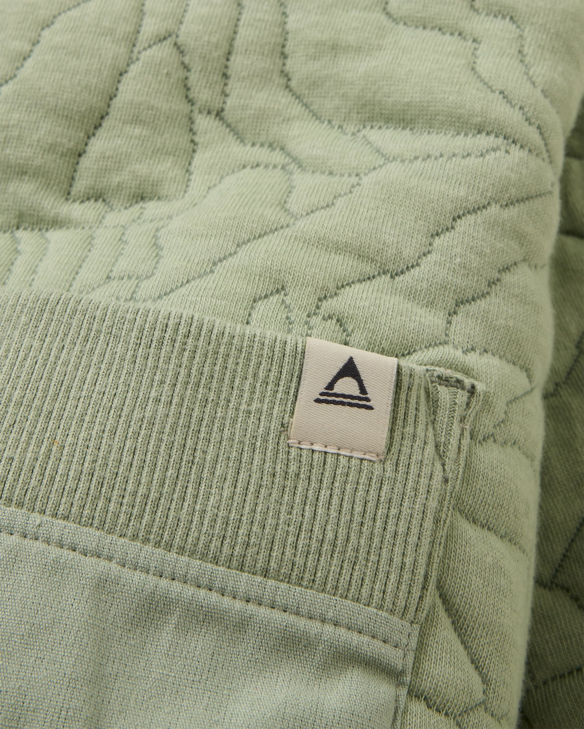 Seagrass Organic Cotton Quilted Cardigan - Pistachio - Flatlay