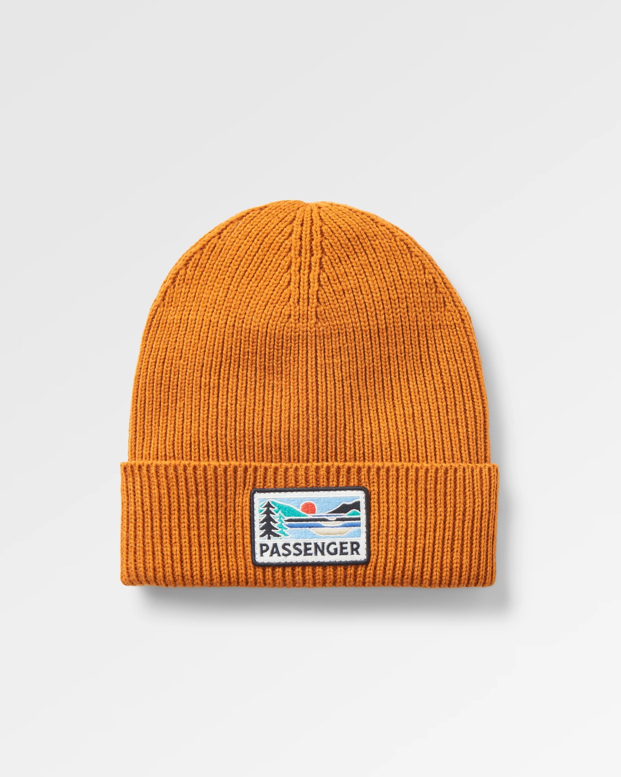 Passenger Recycled Beanie - Retro Orange - Flatlay
