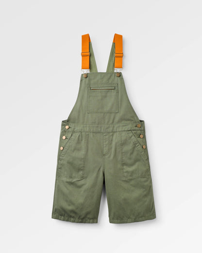 Shuffle Light Short Dungarees - Wild Green - Flatlay