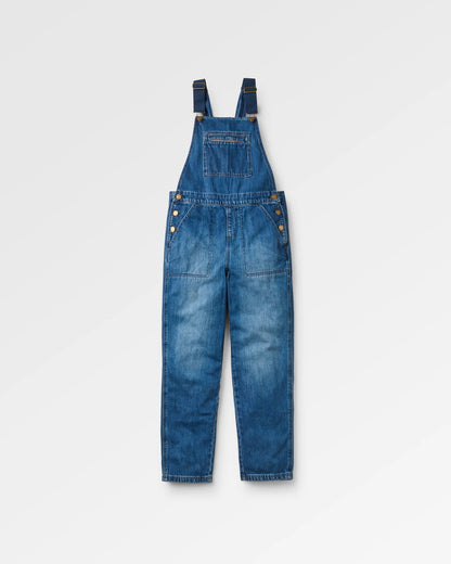 Shuffle Denim Dungarees - Denim Blue - Flatlay