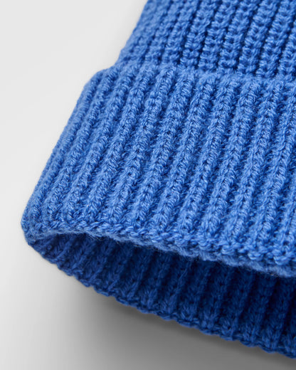 Compass Recycled Beanie - Electric Blue - Flatlay