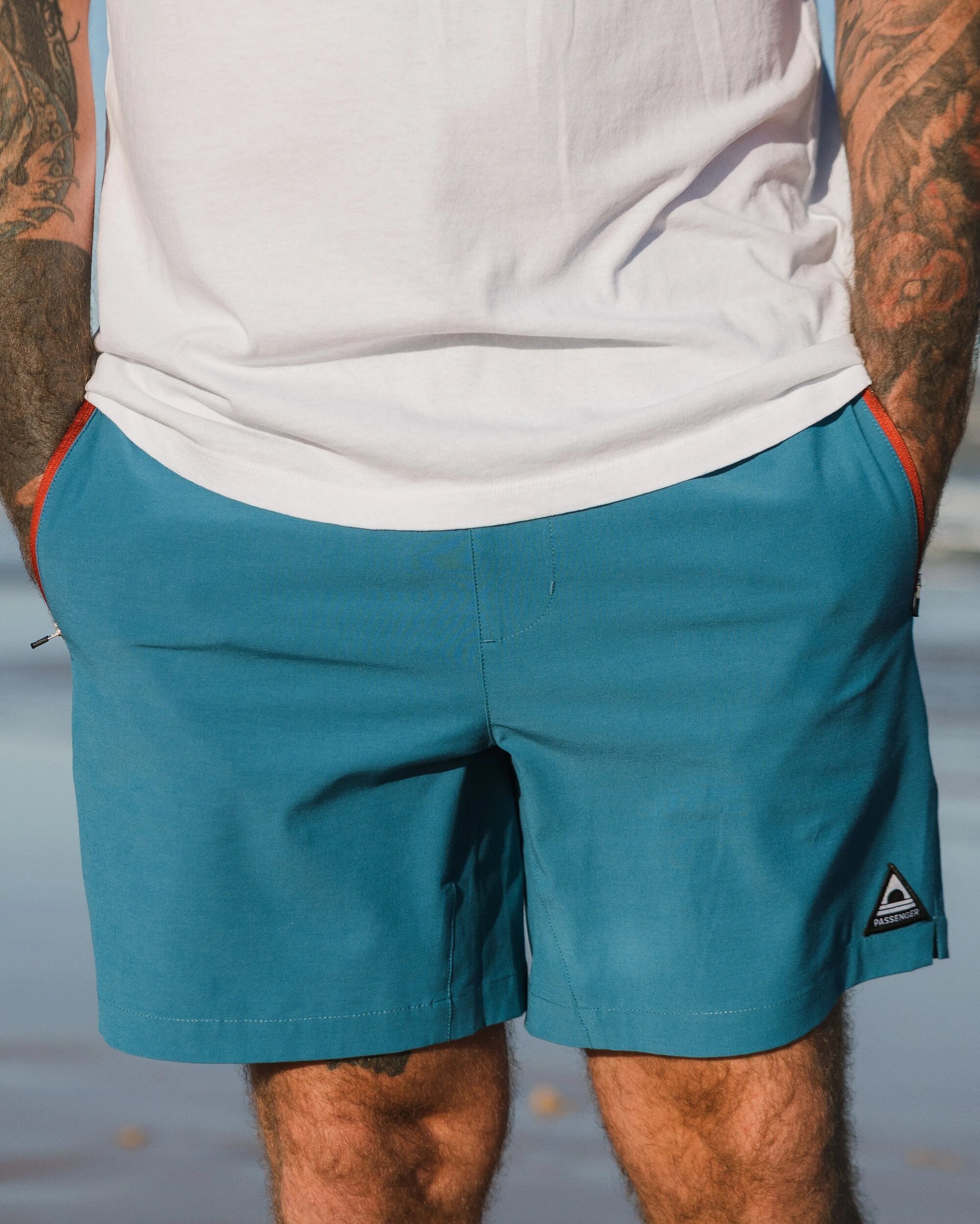 Traveller Organic All Purpose Short - Blue Steel - Lifestyle