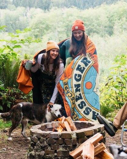 Cabin Recycled Sherpa Blanket - Retro Orange - Lifestyle - Female