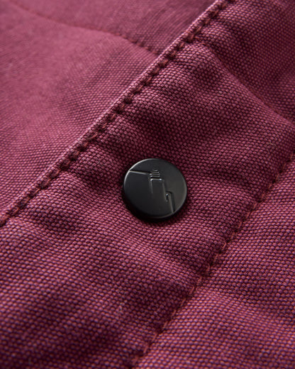 Taranaki Canvas Quilted Overshirt - Fig - Flatlay