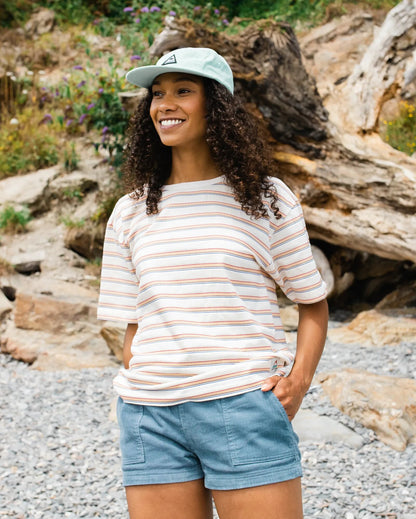 Retro Vibes Organic Cotton T-Shirt - Retro Stripe - Lifestyle