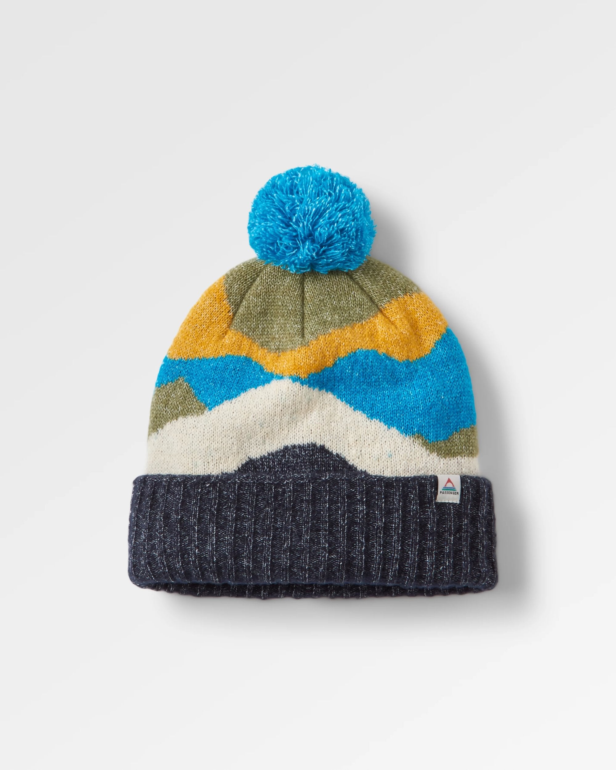 Scenic Recycled Bobble Hat - Scenic Bluejay - Flatlay