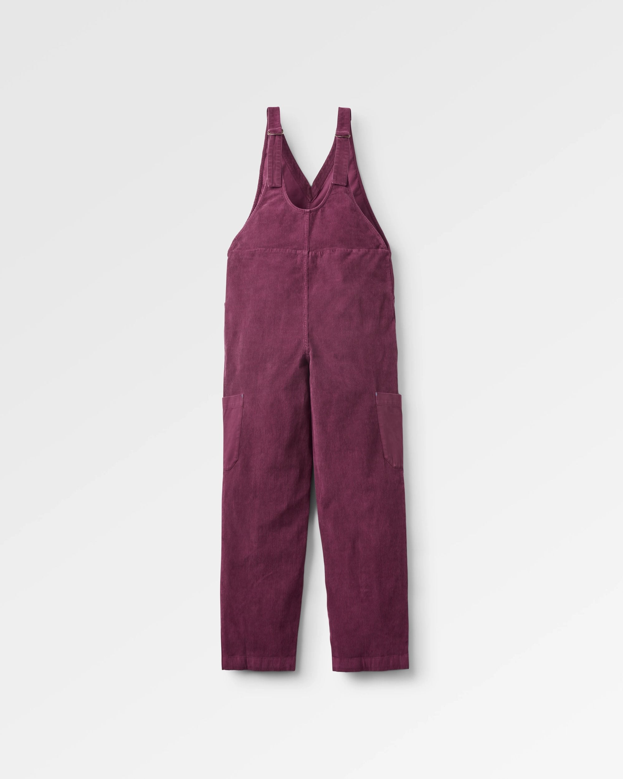 Refuel Organic Cotton Cord Dungarees - Fig - Flatlay