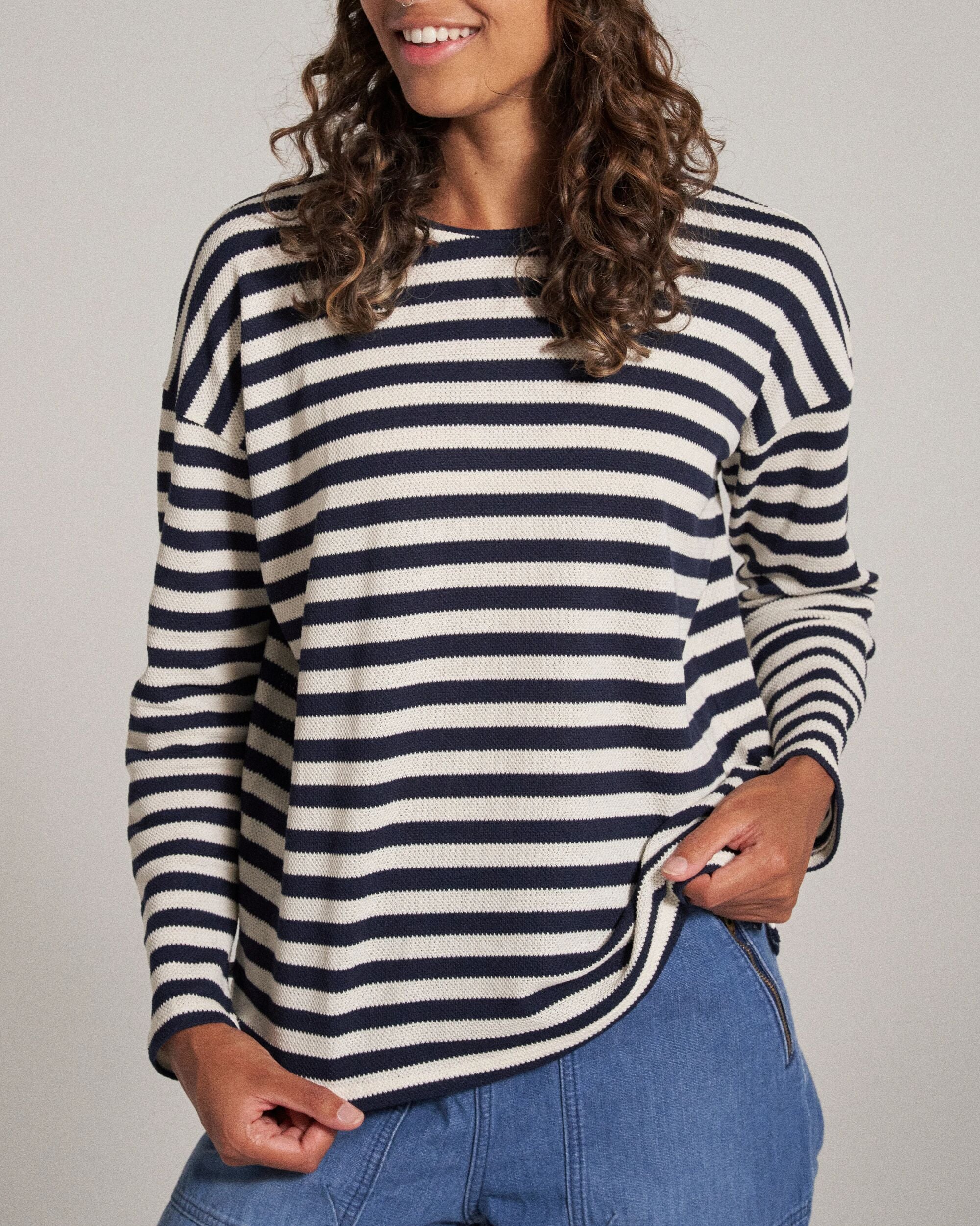 Panorama Striped LS T-Shirt Deep Navy – Passenger
