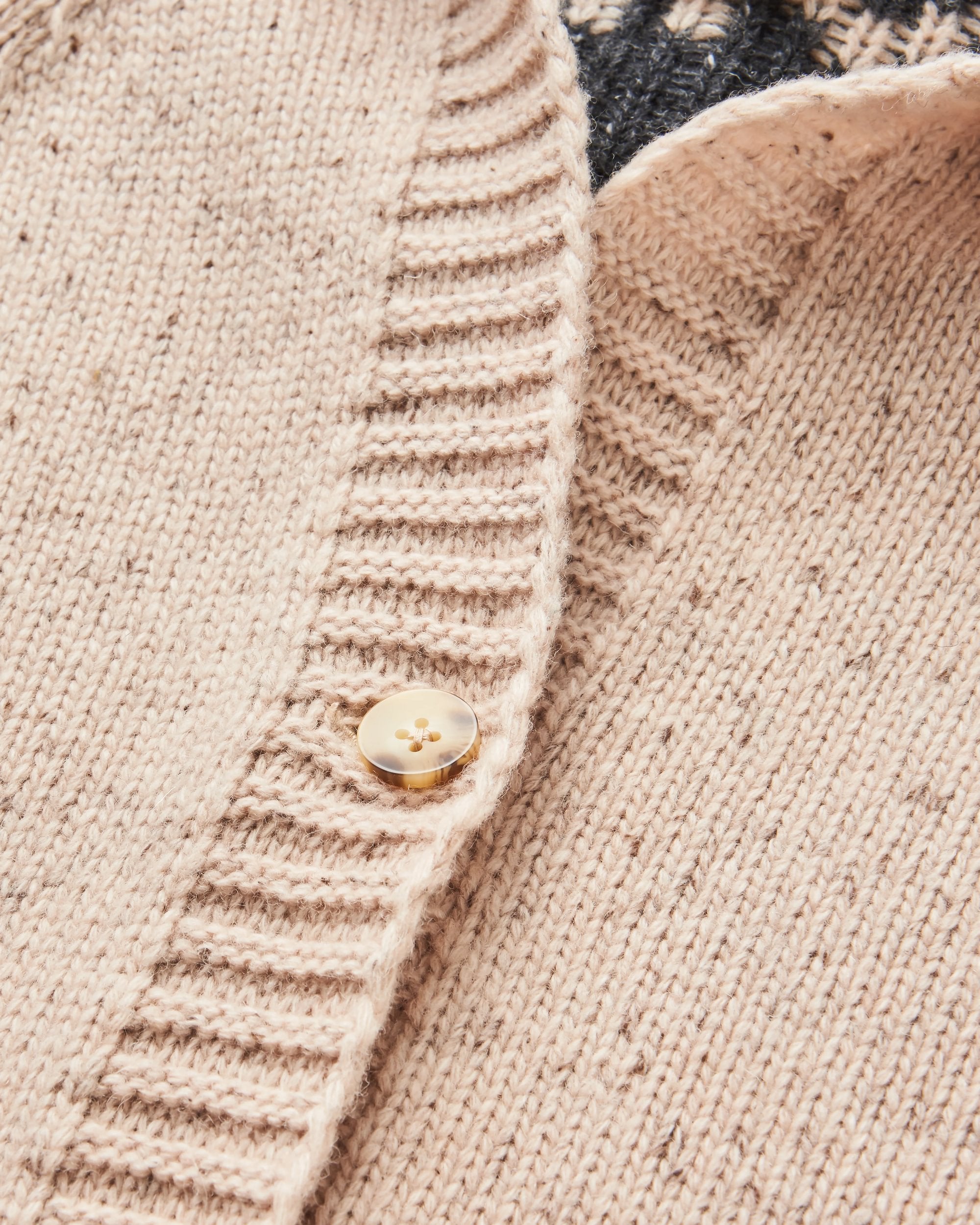 Snoozle Recycled Knitted Hooded Cardigan - Oatmeal - Flatlay