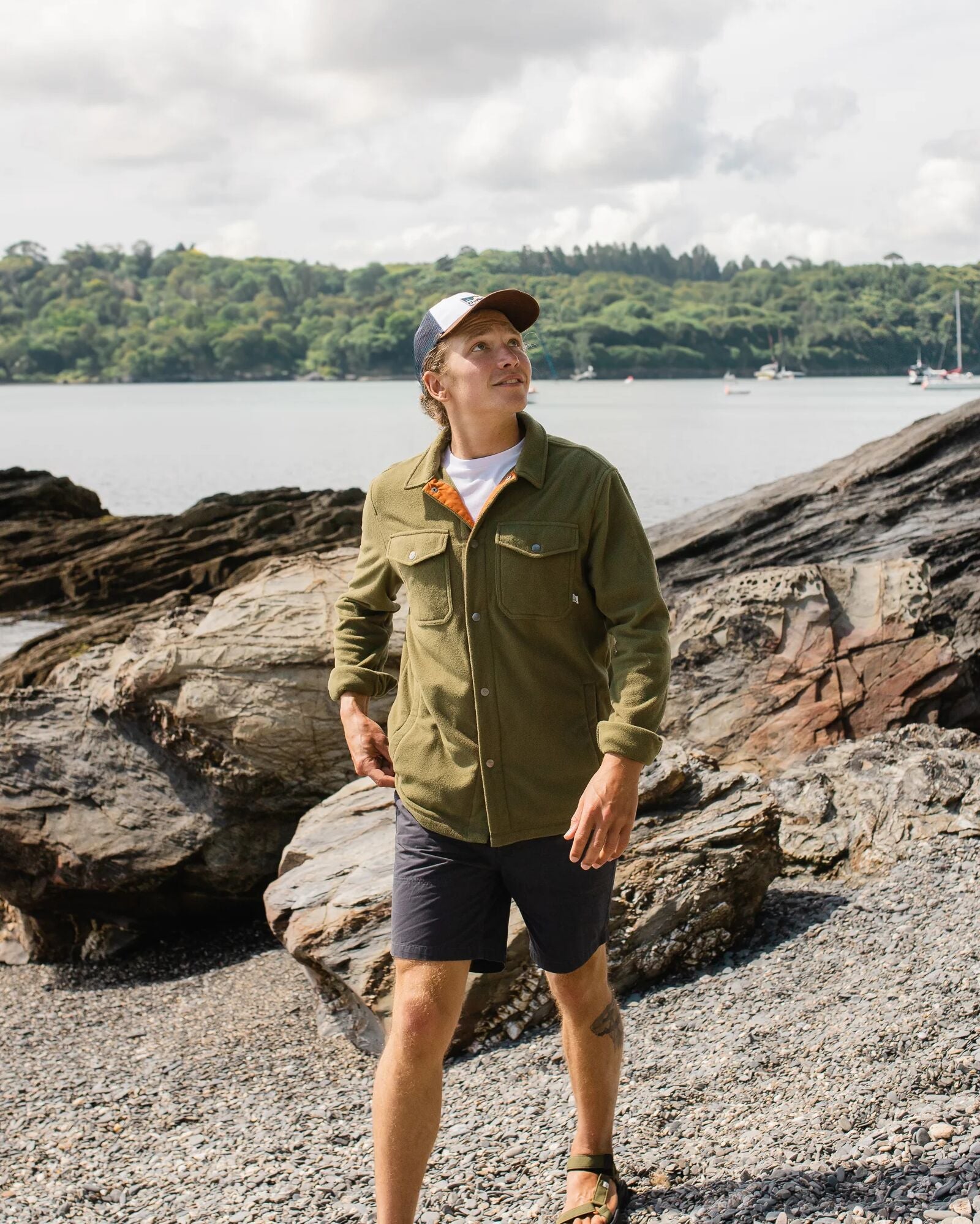 Maple Recycled Polar Fleece Shirt - Khaki - Lifestyle