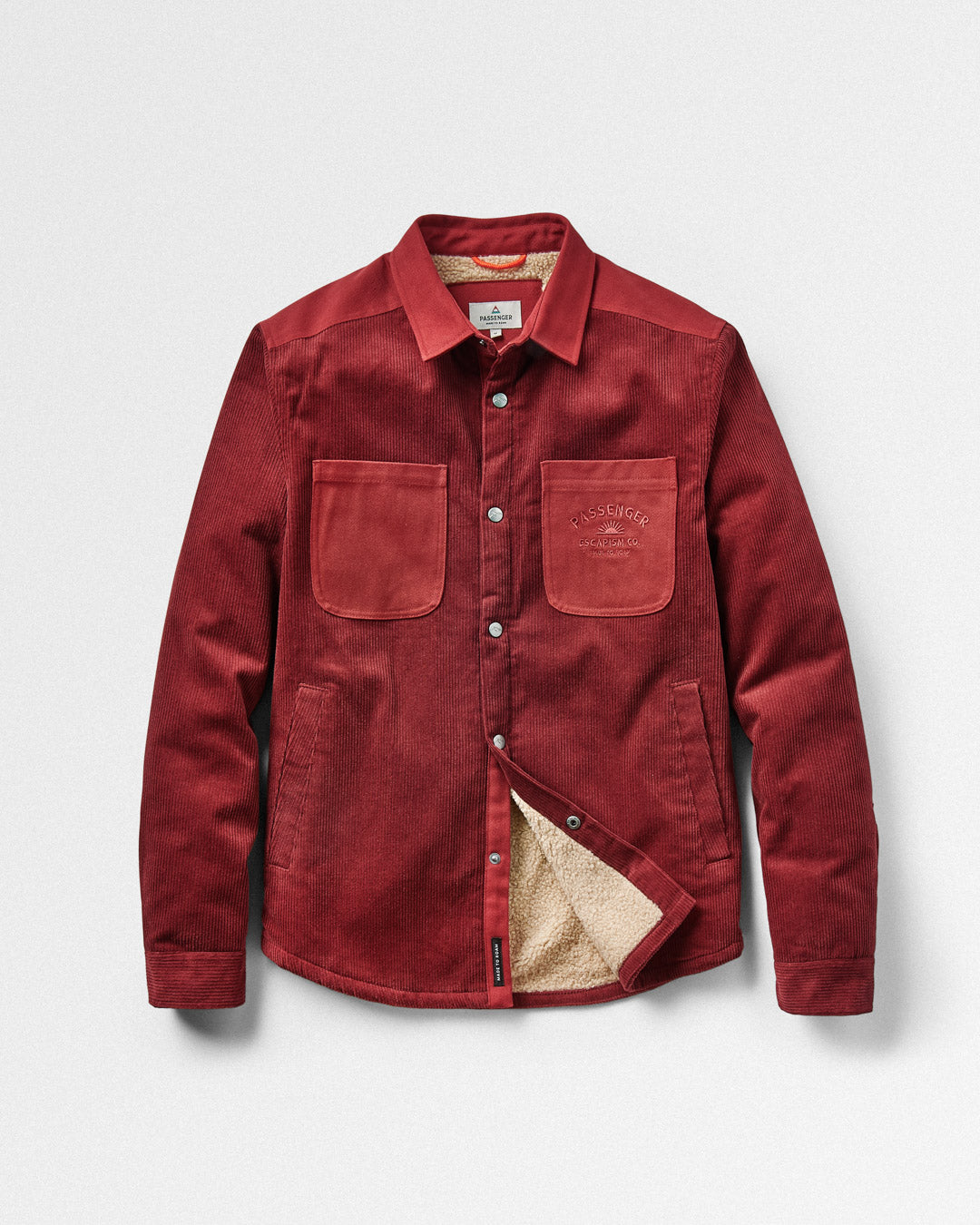 Kodiak Sherpa Lined Cord Shirt - Russet Brown