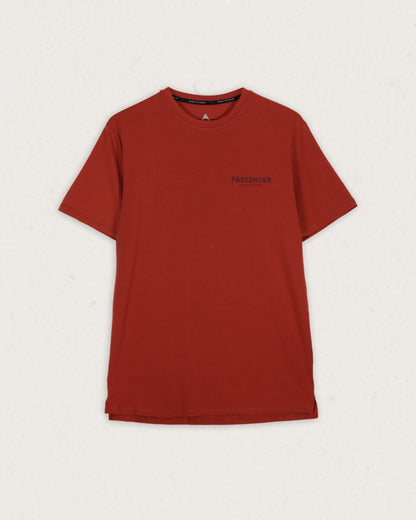 Calling Active Recycled T-Shirt - Burnt Red