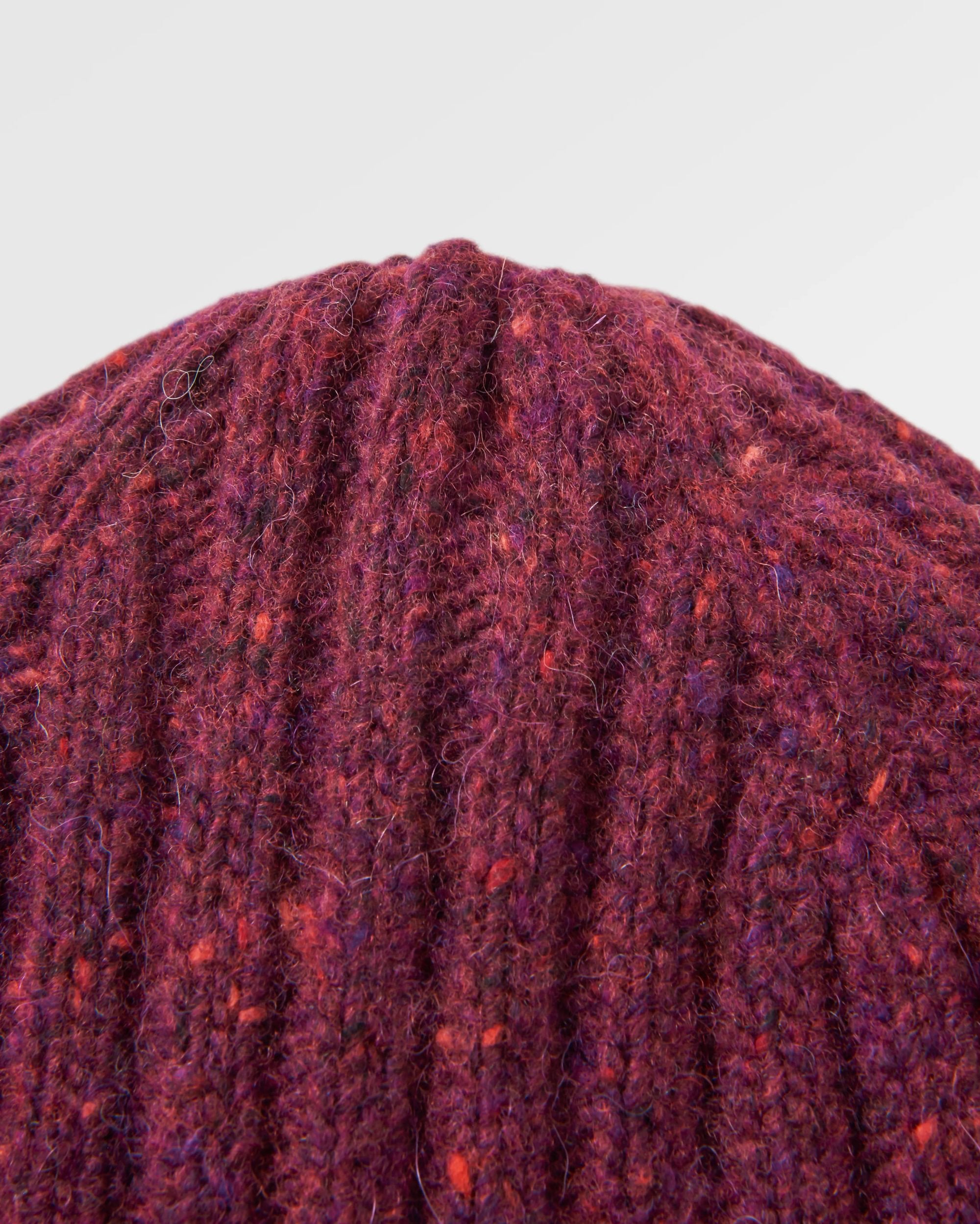 Fisherman Merino Wool Beanie - Wine - Flatlay