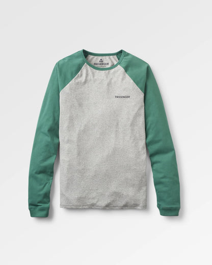 Roamer Recycled Cotton Raglan T-Shirt - Grey Marl - Flatlay