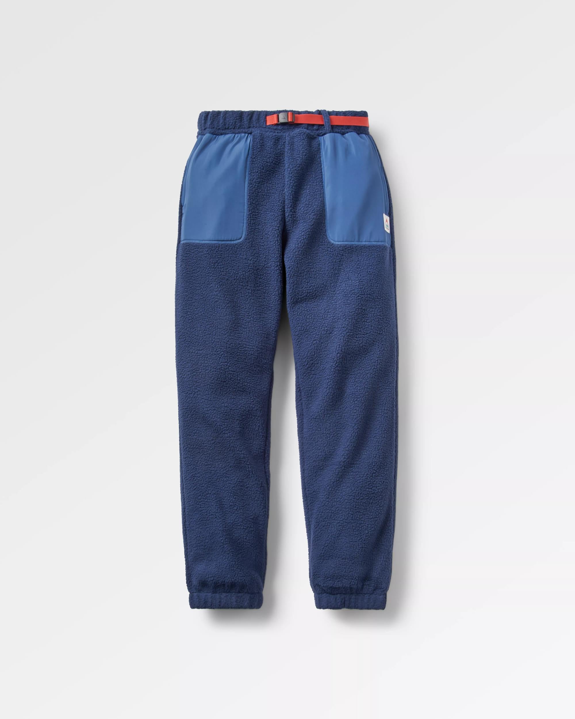 Offgrid Recycled Sherpa Fleece Jogger - Rich Navy - Flatlay