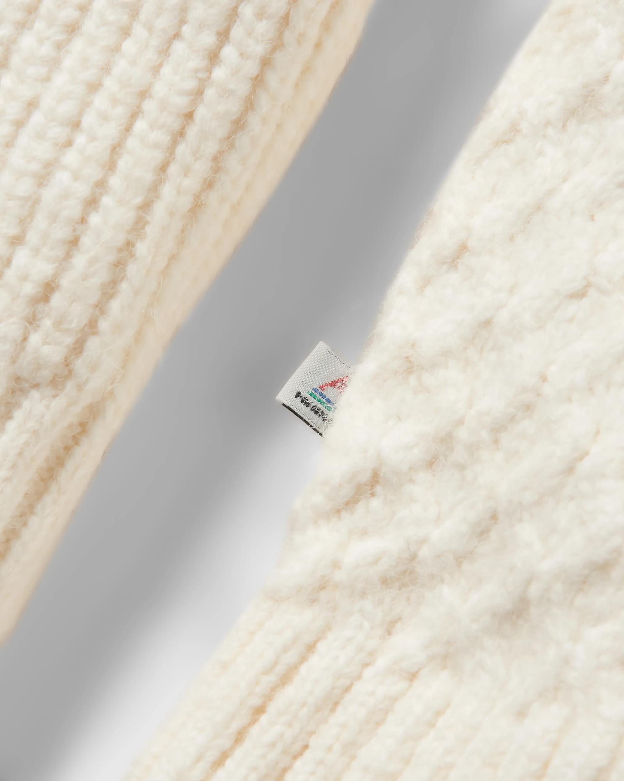 Cozy Cable Recycled Knitted Jumper - Off White - Flatlay