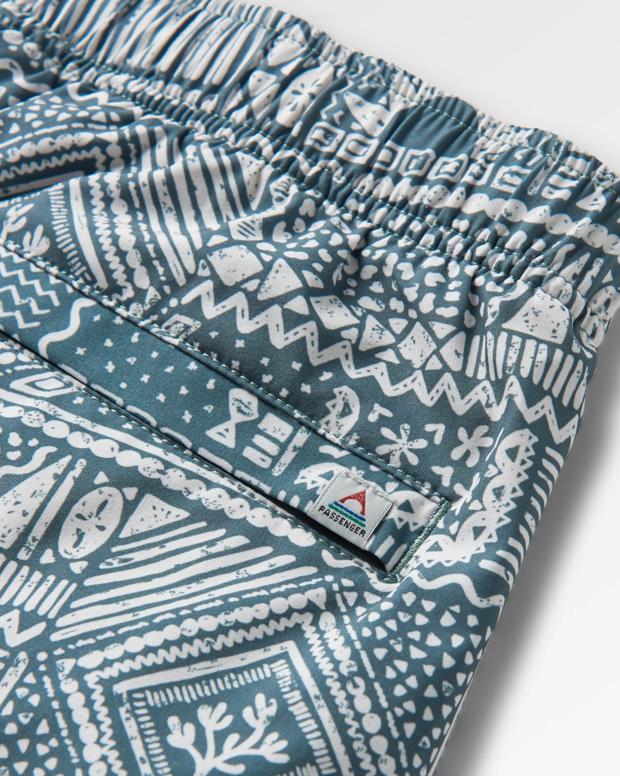 Porto Recycled All Purpose Swim Short - Vintage Patchwork Dark Forest - Flatlay