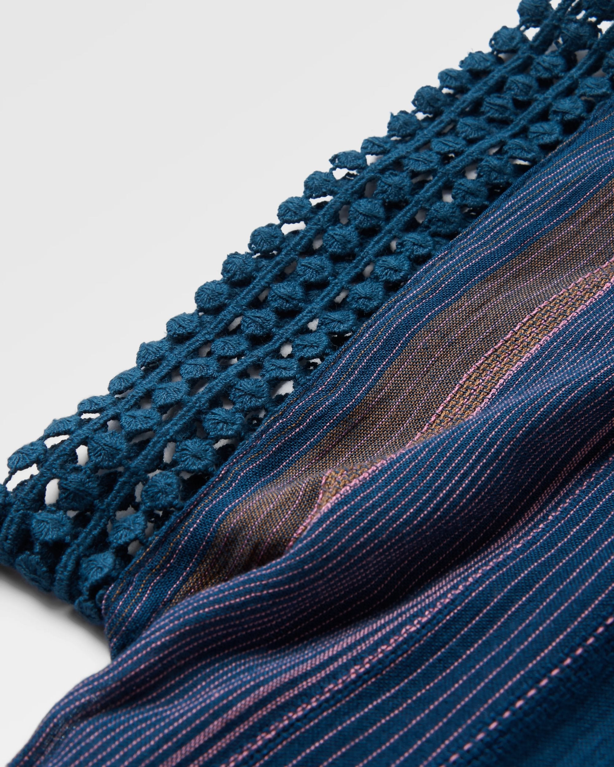 Clarity Short Skort Dress - Dark Denim Multi Stripe - Flatlay