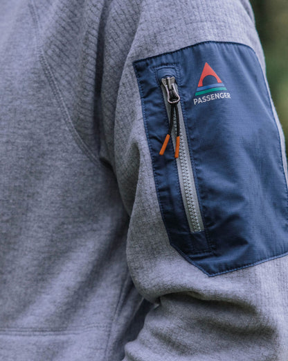 Forestscape Recycled Grid Fleece Hoodie - Grey Marl - Lifestyle