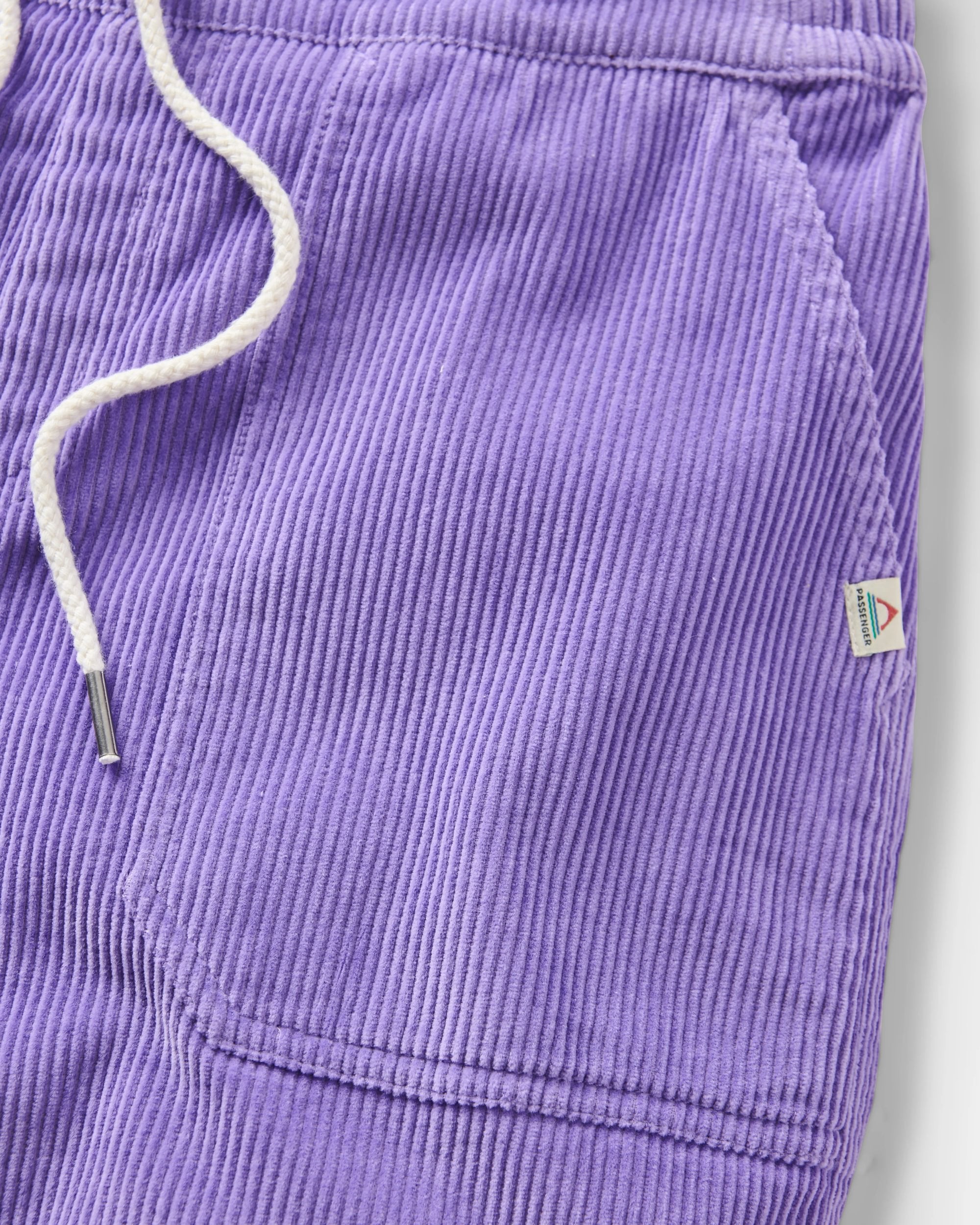 Avian Organic Cord Short - Retro Purple - Flatlay