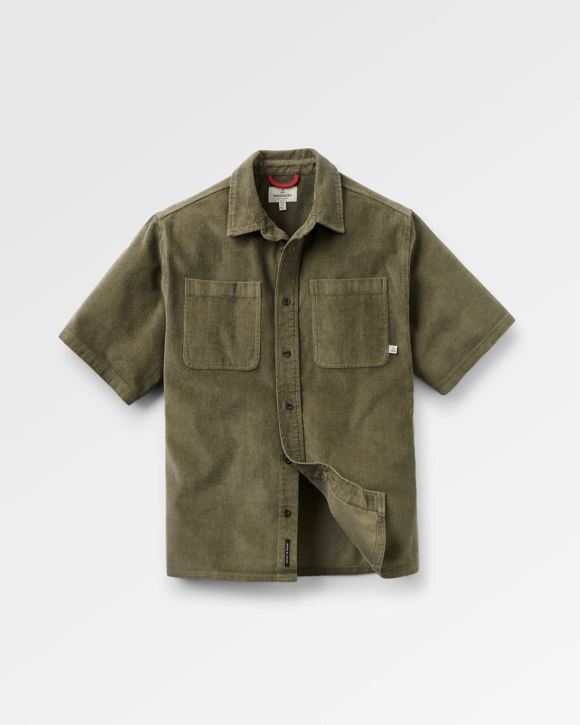 Backcountry Short Sleeve Cord Shirt 2.0 - Dusty Olive - Flatlay