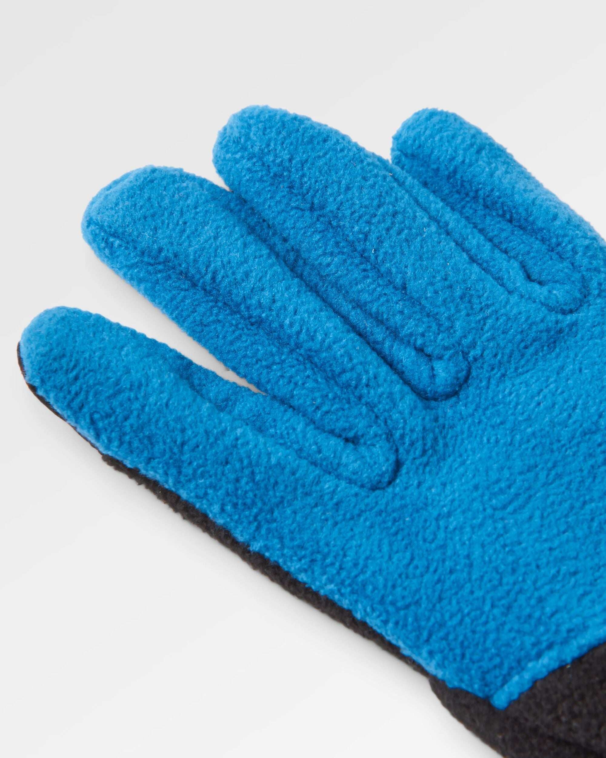Daytrip Recycled Polar Fleece Touch Screen Gloves - Black/Tidal Blue - Flatlay