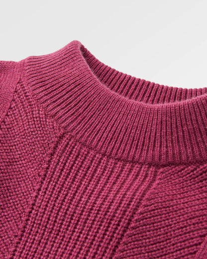Hideout Oversized Recycled Knitted Jumper - Rhubarb - Flatlay