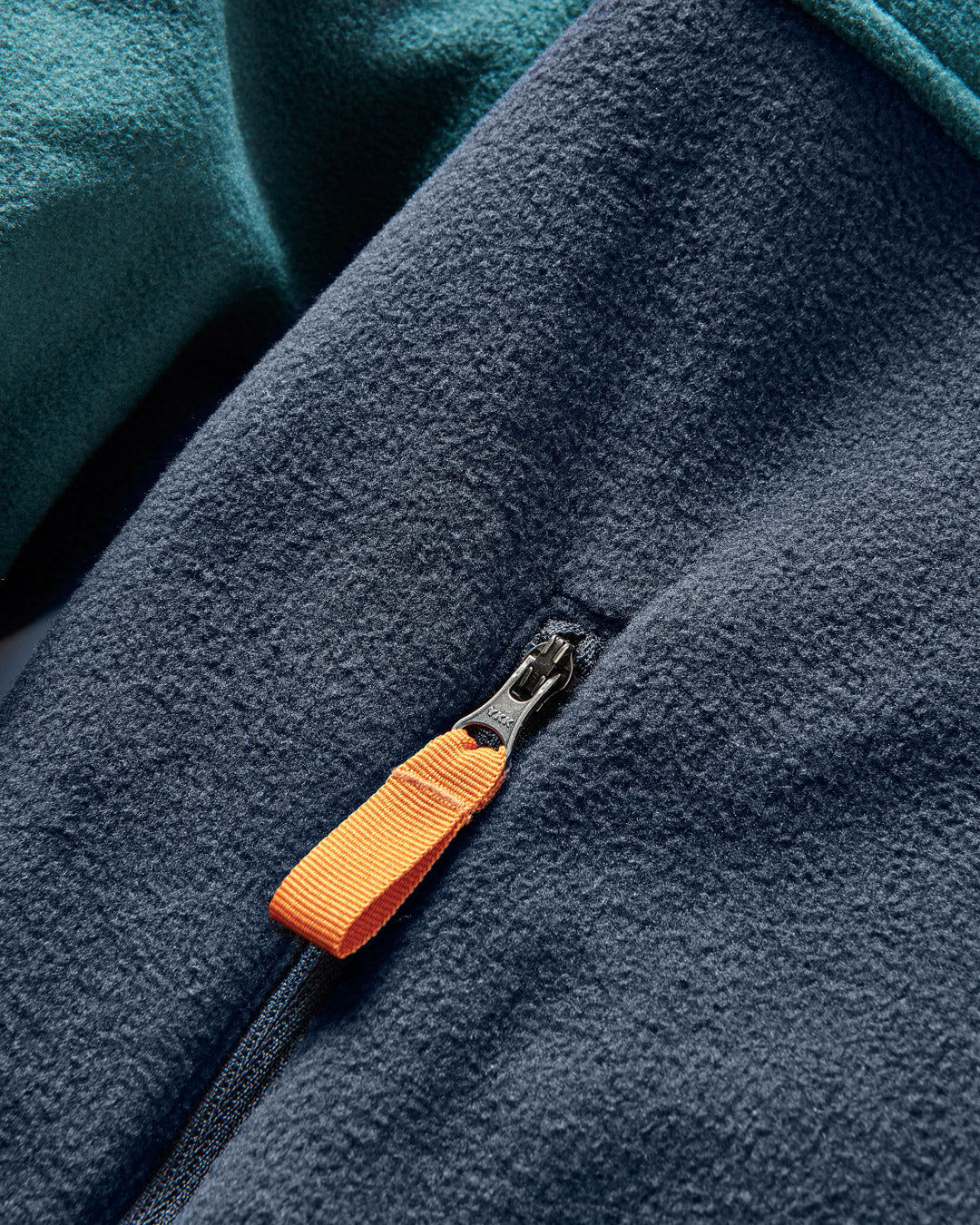 Ridge Full Zip Recycled Polar Fleece - Mediterranean/Deep Navy - Flatlay