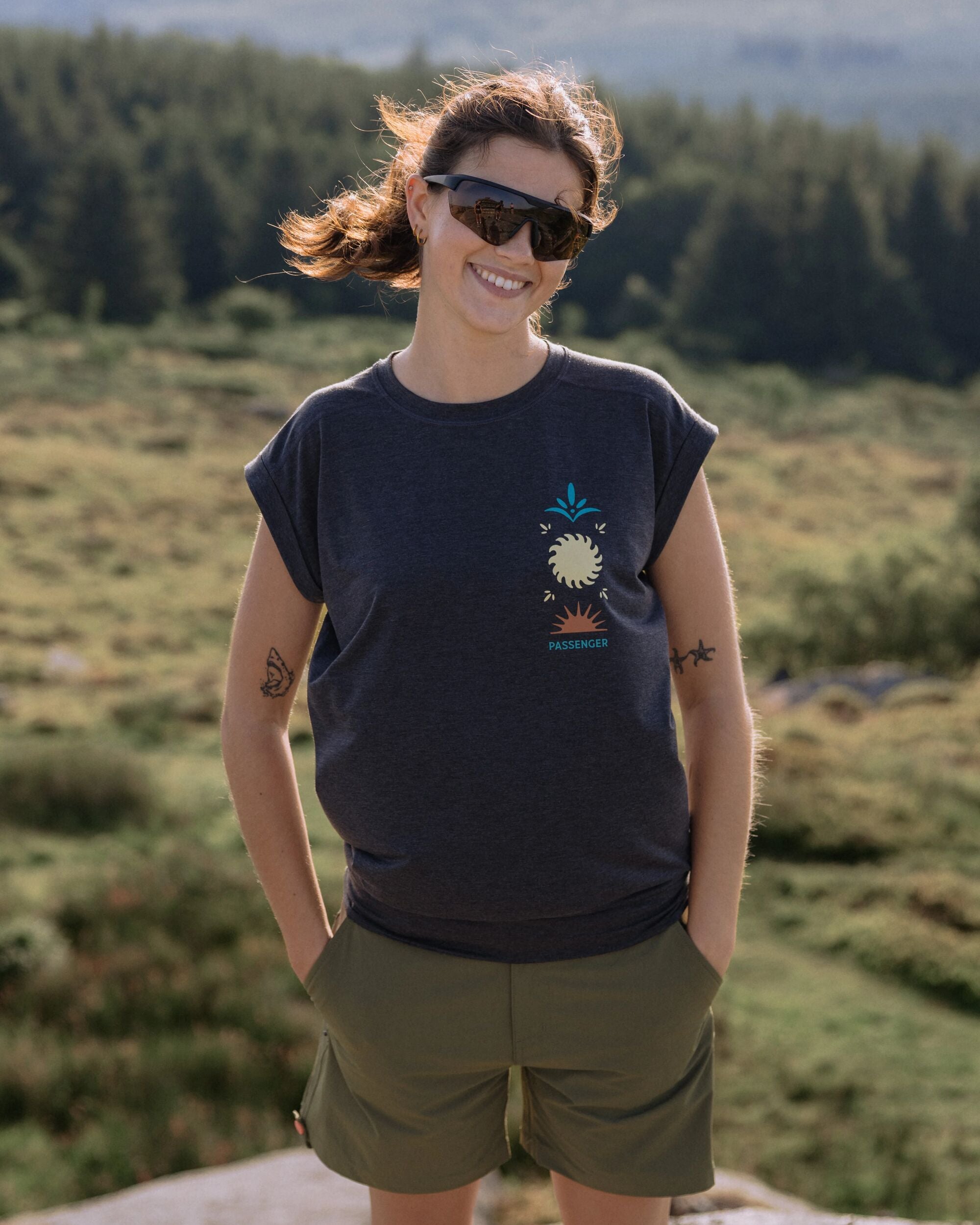 Women's Solscape Active T-Shirt - Faded Black Marl - Lifestyle