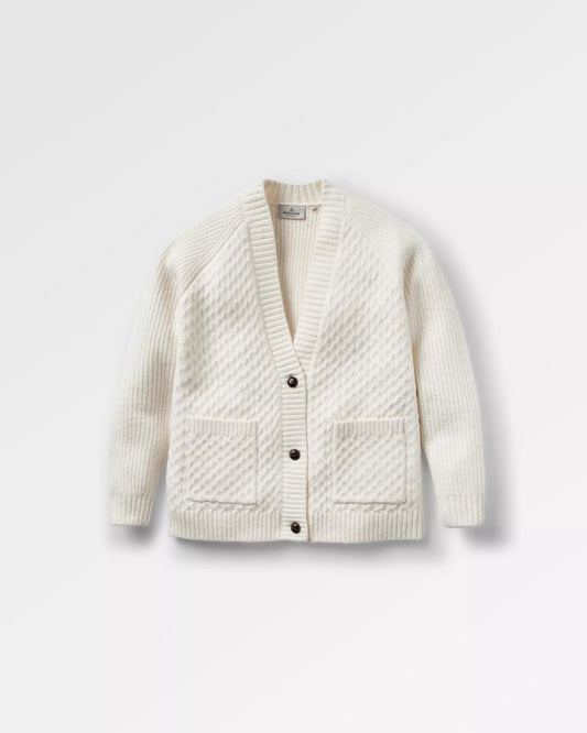 Homey Recycled Knit Cable Cardigan - Off White