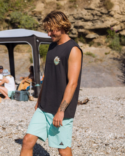 Dune Men's Recycled Cotton Vest - Black - Lifestyle