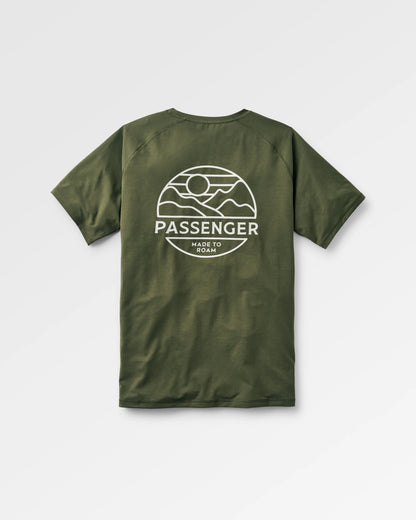 Sedona Recycled Active T-Shirt - Khaki - Flatlay