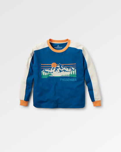 Hilltop Organic Cotton LS T-Shirt - Azure Blue - Flatlay