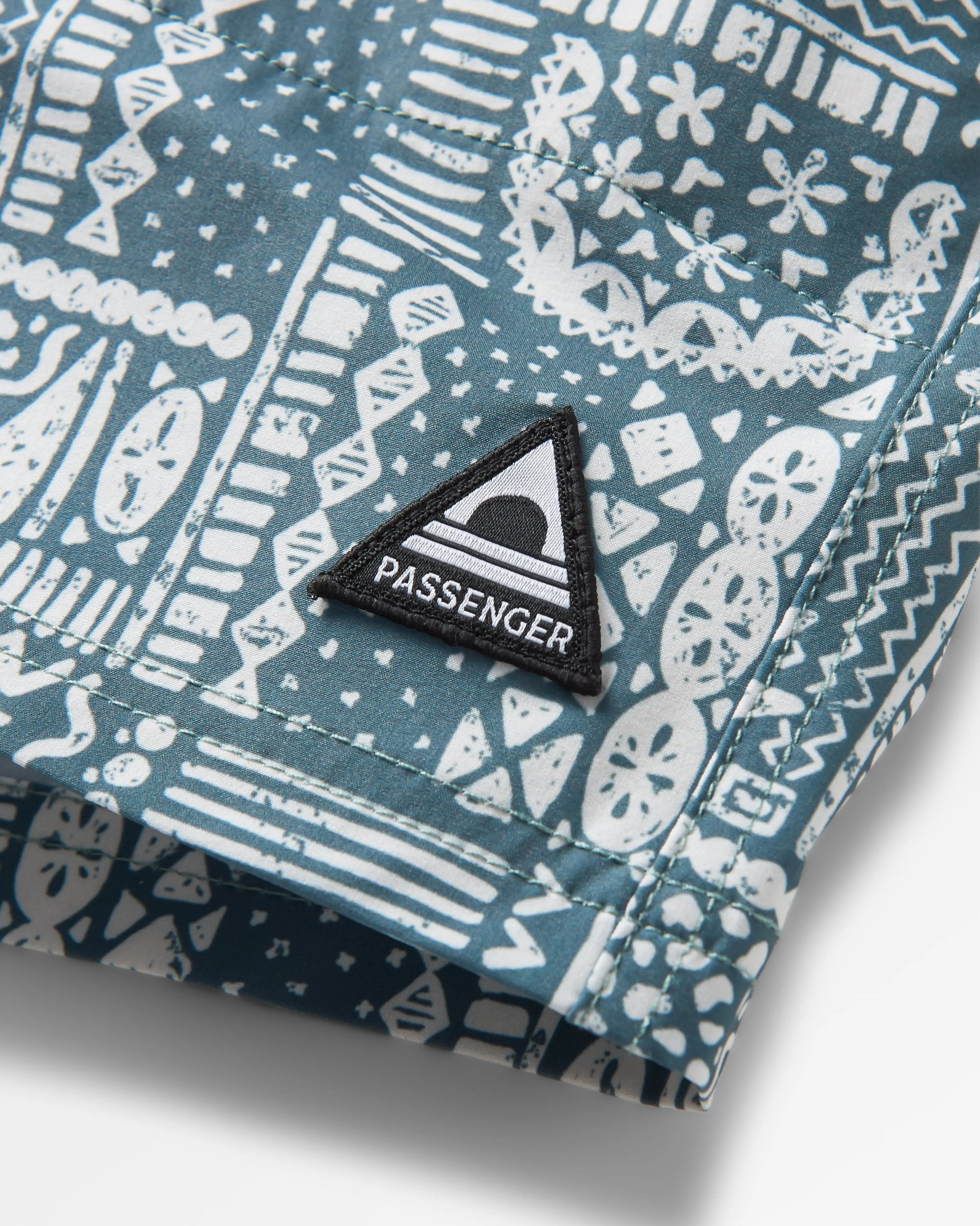 Porto Recycled All Purpose Swim Short - Vintage Patchwork Dark Forest - Flatlay