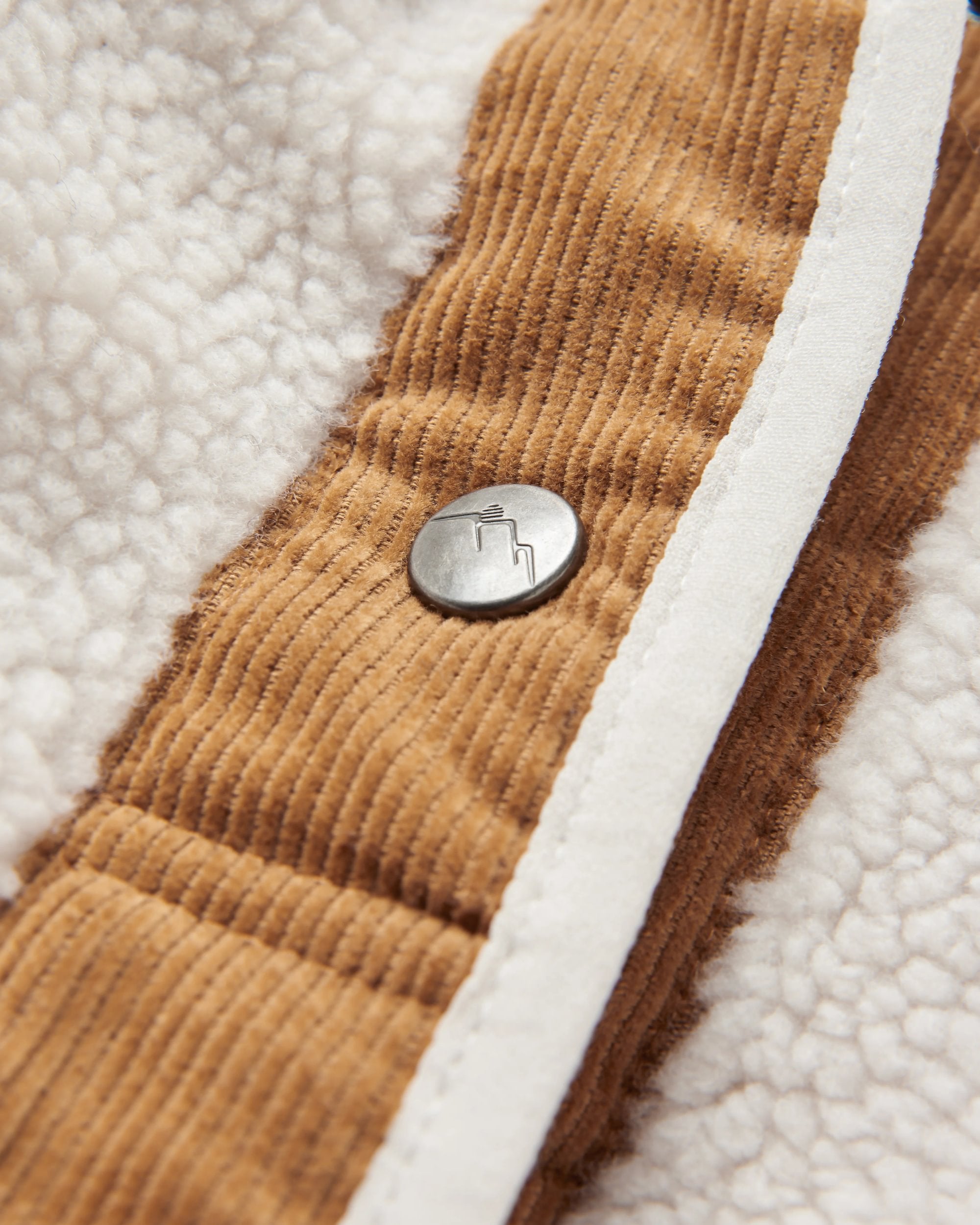 Clover Recycled Cotton-Lined Sherpa Fleece - Vintage White - Flatlay