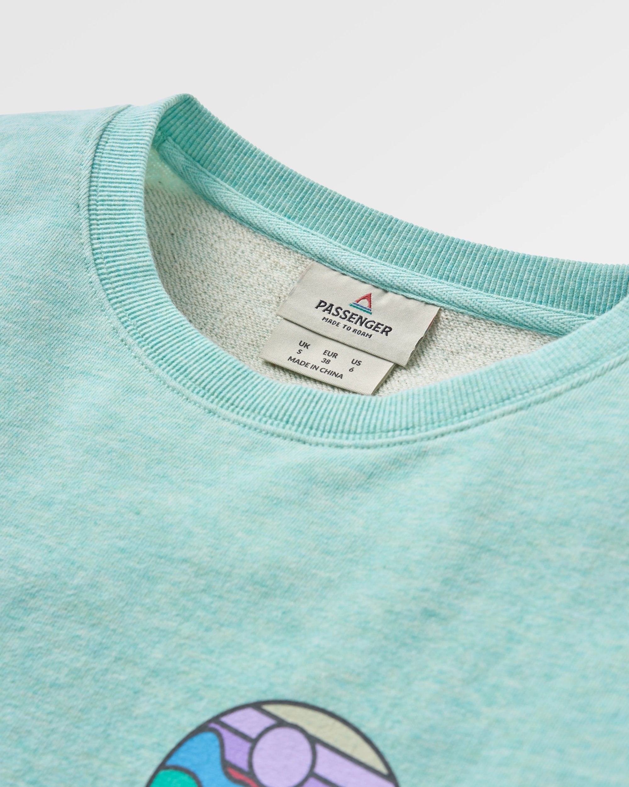 Laidback Organic Cotton Sweatshirt - Aqua Marl - Flatlay
