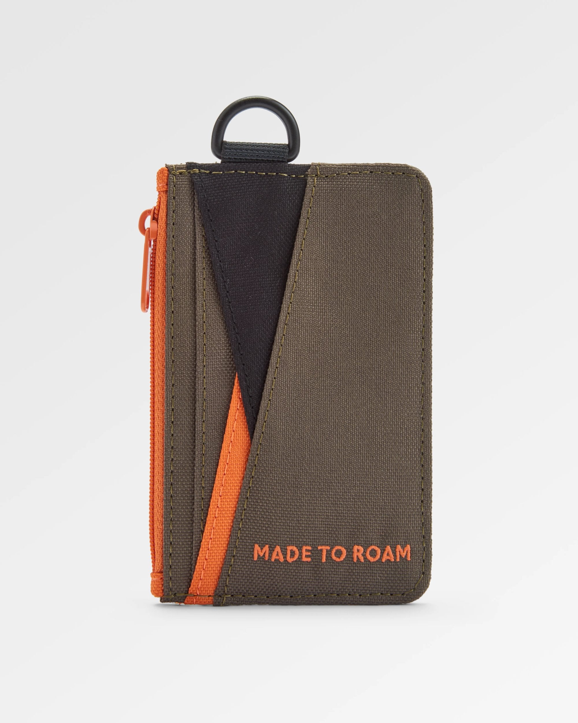 Mountain Recycled Card Holder - True Black/ Khaki - Flatlay