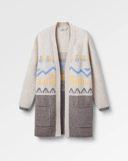 Nettle Recycled Knitted Cardigan - Birch - Flatlay