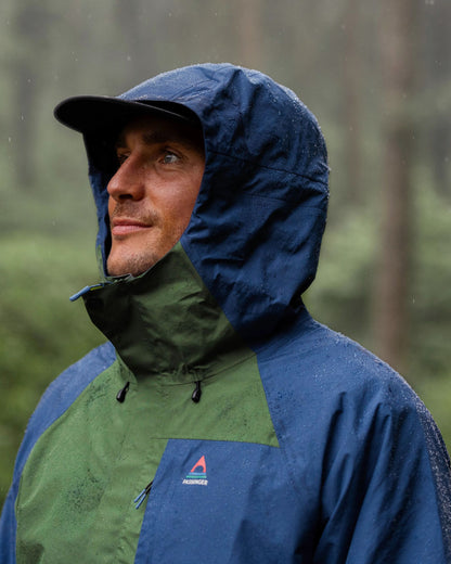 Trailscape Men's Recycled Waterproof Jacket - Dark Denim/Wild Green - Lifestyle