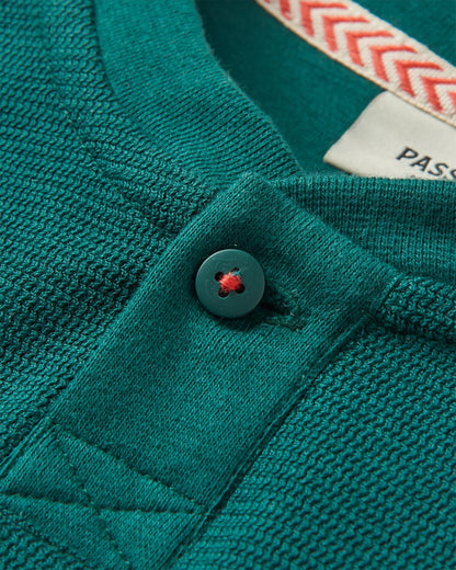 Stream Button Up Henley - Rain Forest - Flatlay