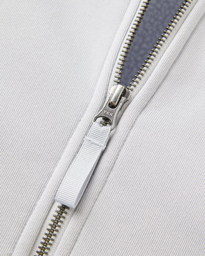 Campout Full Zip Fleece Hoodie - Light Grey - Flatlay