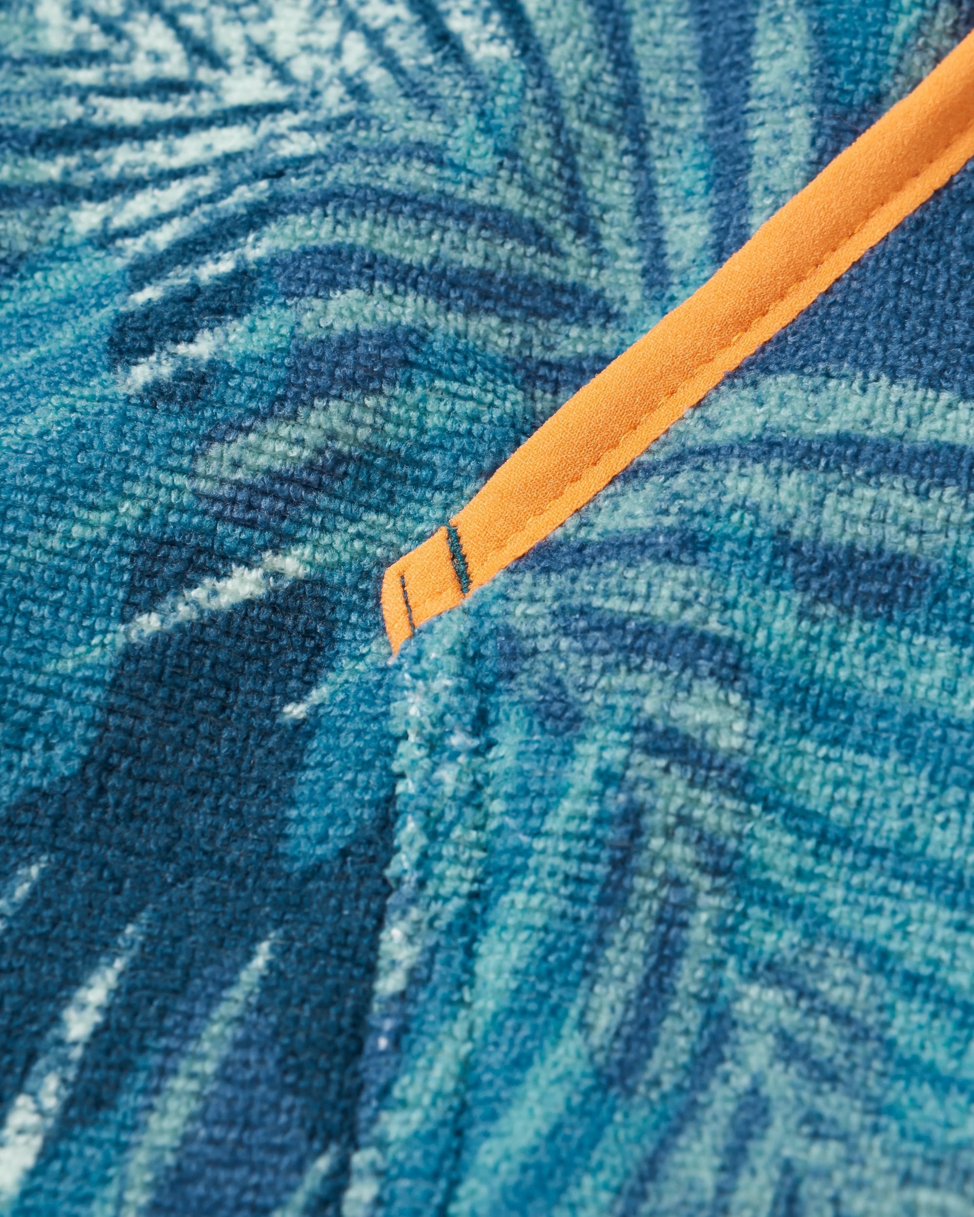 Tulum Recycled Towel Poncho - Palm Camo Moonlight - Flatlay