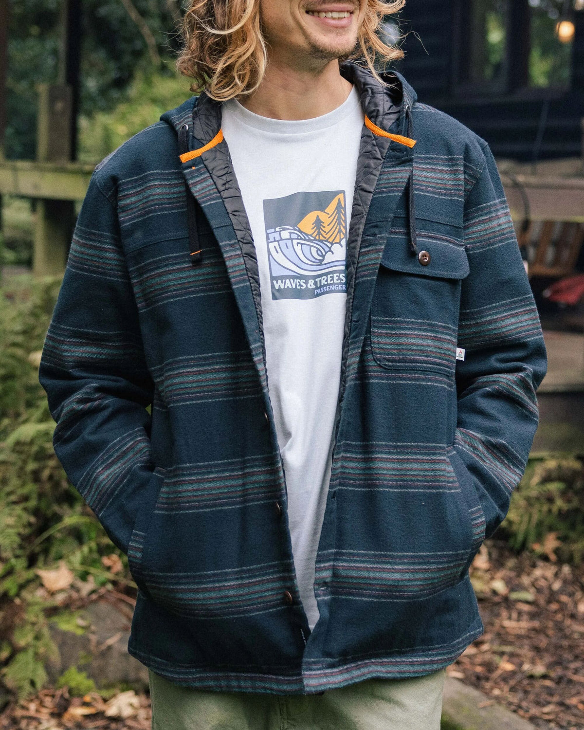 Sherwood Check Hooded Overshirt Black Stripe – Passenger