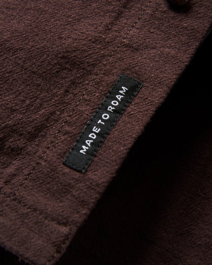 Arica Textured Organic Cotton Shirt - Espresso - Flatlay