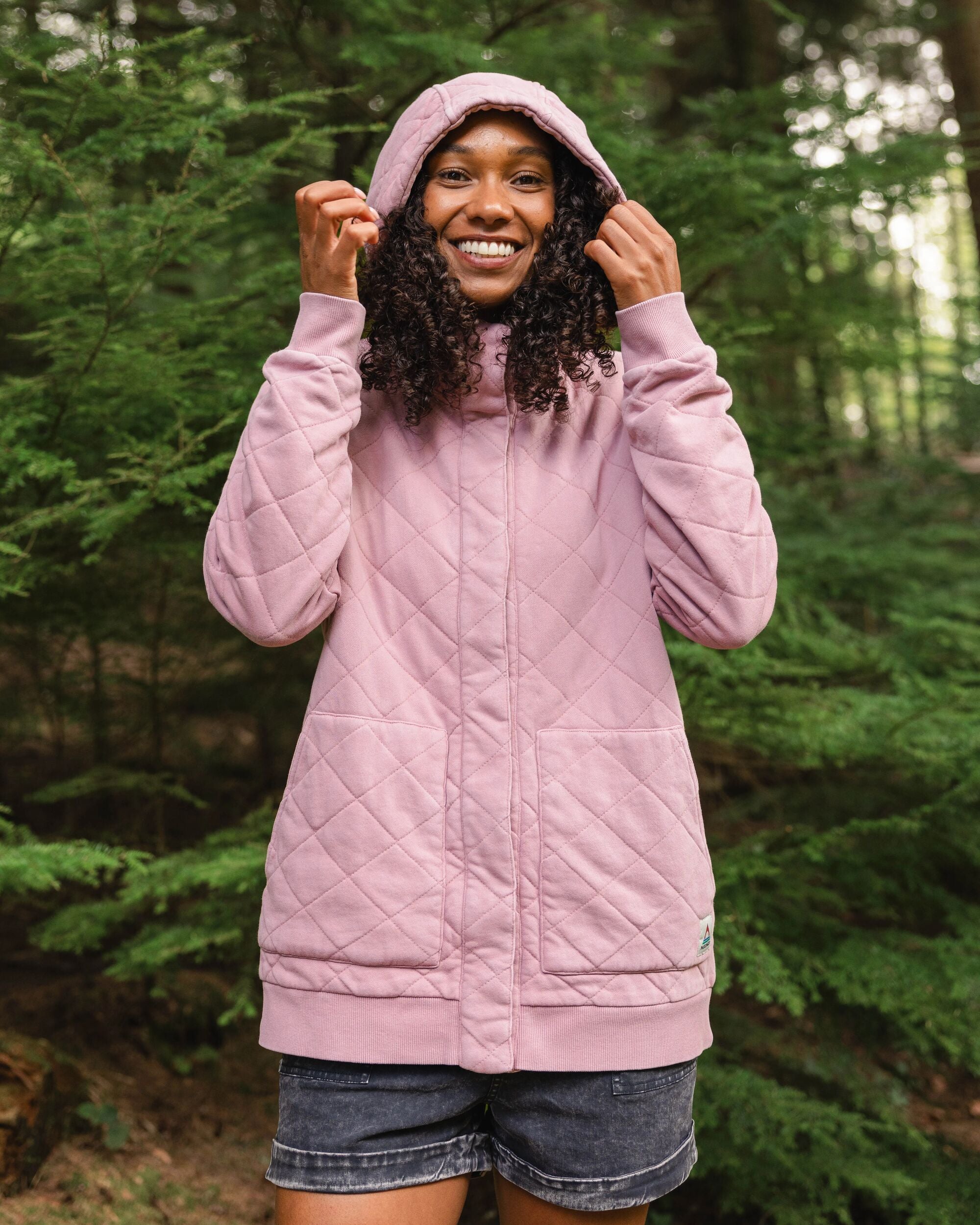 Clementine Quilted Popper Up Hoodie Pink Haze – Passenger