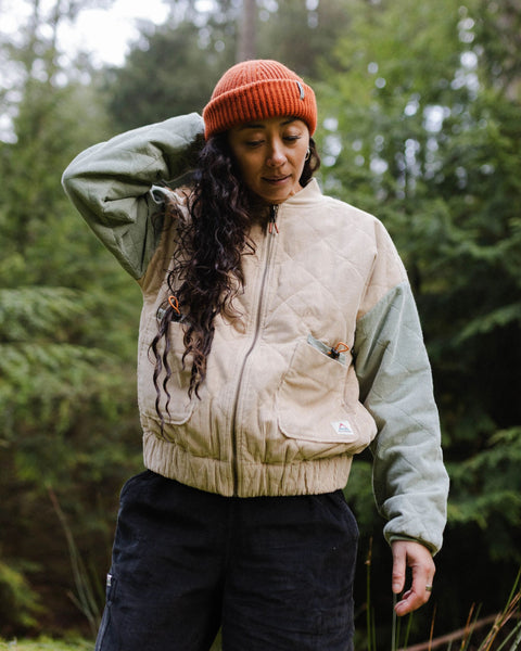 Lucia Quilted Cord Jacket Stone/Pistachio – Passenger